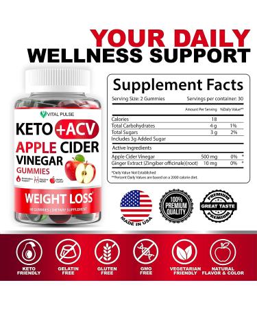 Keto Apple Cider Vinegar Gummies for Weight Management and Digestion - Slim ACV Keto Gummies for Detox and Cleansing - Buy Online on GoSupps.com