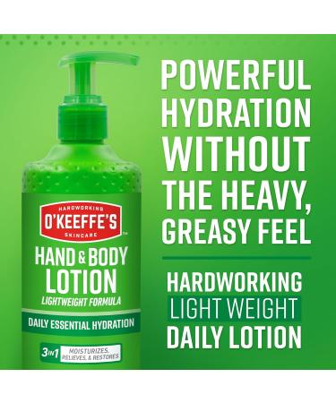 O'Keeffe's Hand and Body Lotion with Glycerin and Shea Butter - 12 oz Pump (1 Pack) - Daily Essential Hydration Heals & Relieves Extremely Dry Skin 12 Ounce (Pack of 1) 1 - Pack - Buy Online on GoSupps.com