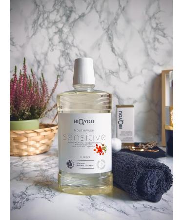 Bio2You Sensitive Teeth Mouthwash - Soothes Gums with Peppermint Oil & Aloe | 500ml - International Shipping Available - Buy Online on GoSupps.com