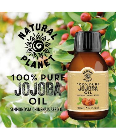 Natural Planet Jojoba Oil 100ml - Cold Pressed, 100% Pure & Vegan for Hair Growth, Eyebrow, and Eyelash Care - Buy Online on GoSupps.com