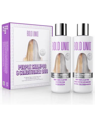 Purple Shampoo & Conditioner For Blonde Hair Duo Set. Removes Brassy Yellow Tones. For Blonde, Platinum, Ash, Silver & Grays. Moisturizes Dry & Damaged Hair. Paraben & Sulfate Free, Cruelty Free & Vegan
