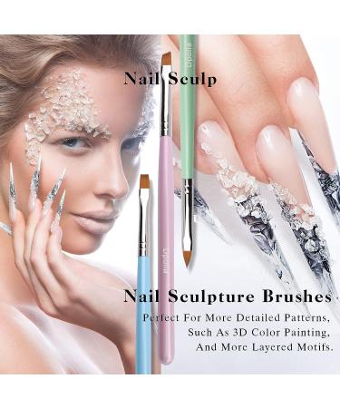 Dpolla 7PCS Nail Art Brush Set - Gel Polish Design Pen Painting Tools for Nail Extension & Builder Gel - Liner Brush, Dotting Pen - Salon Quality for Home DIY Manicure - Buy Online on GoSupps.com