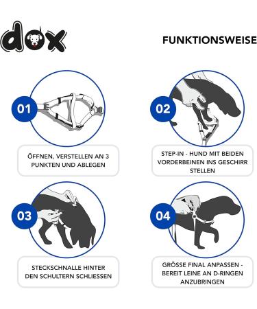 DDOXX Nylon Step-In Dog Harness - Adjustable XS Puppy Harness (Blue) - Perfect Fit for All Sizes - 1.0 x 32-44 cm - International Shipping Available - Buy Online on GoSupps.com