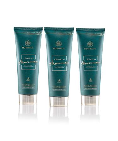 Nutrereeoil 3 Set Leave-in Hair Cream 200ml |For curls and smooth hairWith Cacay oil |Intensive moisture |Easy combatability |Anti-frizz |Vitamin E |Vegan Nutreeoil Leave-in hair cream 3 set