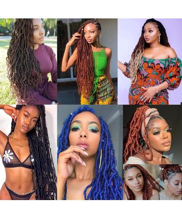 24 Inch Blonde Faux Locs Crochet Hair 2Packs - Natural Wavy Curly Soft Locs Extensions - Pre-Looped Goddess Dreadlocs for Women (24 Inch 613) - Buy Online on GoSupps.com