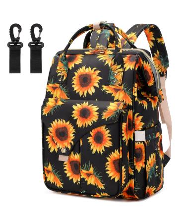 Mimfutu Baby Changing Backpack Diaper Bag Backpack Diaper Bag Baby Bag Sunflower