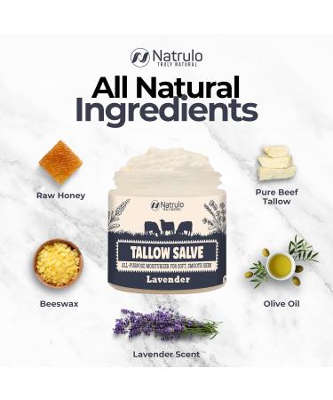 All Natural Beef Tallow Salve - Moisturizing Balm for Eczema & Dry Skin - Grass Fed Tallow & Honey - Made in USA - Buy Online on GoSupps.com