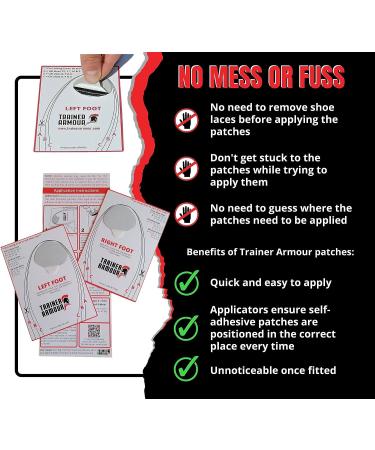 Trainer Armour Big Toe Hole Preventer Patches with Applicator - Shoe Burst Prevention Repair Patch for Running Shoes and Sneakers - Buy Online on GoSupps.com