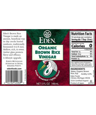 Eden Foods Organic Brown Rice Vinegar - 5 fl oz | Pure, Natural, and Gluten-Free - Buy Online on GoSupps.com