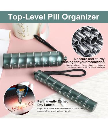 Buy Circular Pill Organizer (2 Pcs) - 7-Day Large & Small Pill Boxes | Aluminum Medicine Organizer for Vitamins & Fish Oil - Buy Online on GoSupps.com