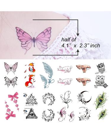 LAFORTIS Realistic Waterproof Temporary Tattoos - Colorful Heart Animal Flowers Design - 49 Sheets for Kids, Women, Teens - Long Lasting Fake Tattoos for Face, Body, Finger - Buy Online on GoSupps.com