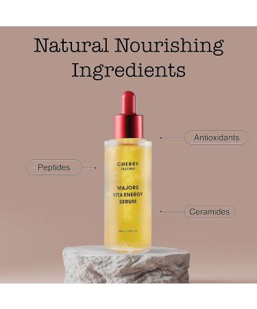 Cherry Fascino Major Vita Energy Serum - Anti-Aging Moisturizer & Brightening Serum | 1.69 oz Korean Skin Care for Balanced Skin Tone - Buy Online on GoSupps.com