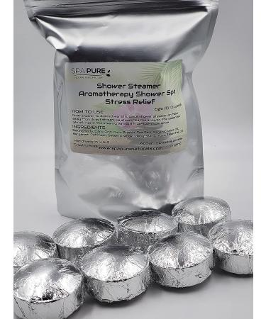 Spa Pure Stress Relief Aromatherapy Shower Bombs/Tablets - 100% Natural/Organic Essential Oils - Transform Your Shower & Mood (8 Count) - Buy Online on GoSupps.com