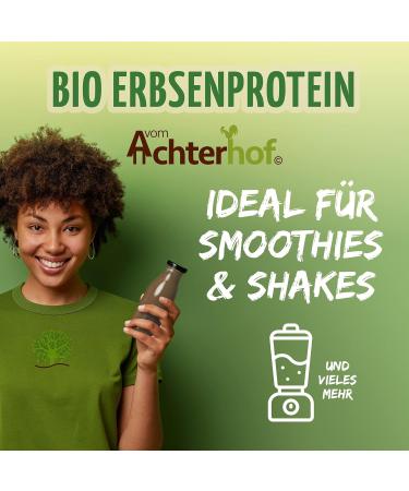 Organic Pea Protein Powder - 250g | 80% Protein Content | Vegan | Premium Quality from Achterhof - Buy Online on GoSupps.com