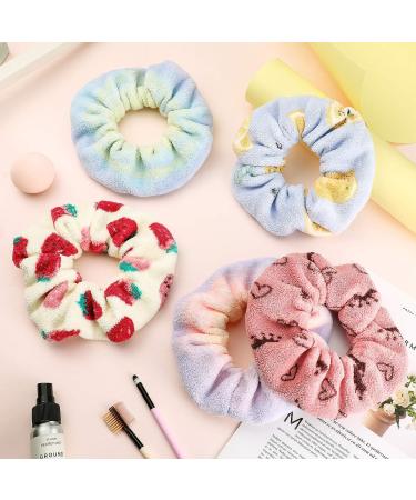 4-Piece Microfiber Hair Drying Scrunchies Set - Soft Fruits Design for Women and Girls | Wet and Dry Hair Accessories - Buy Online on GoSupps.com