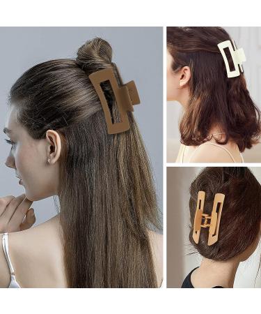 8Pcs Large Square Hair Claw Clips for Women - Non-Slip Big Banana Clips for Thick & Thin Hair - Buy Online on GoSupps.com
