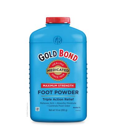 Gold Bond Medicated Foot Powder 10 oz., Maximum Strength Odor Control & Itch Relief