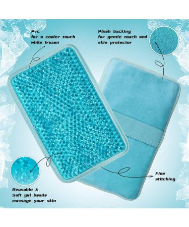 Gel Beads Ice Pack with Strap - Reusable Hot & Cold Compress for Various Body Parts - 7.76''x4.93'' (Blue) - Buy Online on GoSupps.com