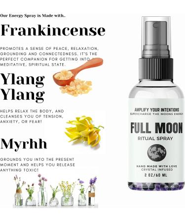Full Moon Ritual Spray with Real Crystals for Letting Go, Releasing, and Amplifying Moon Energy - Includes FREE Moon Ritual - Buy Online on GoSupps.com