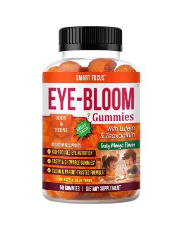 Smart Focus Eye-Bloom Lutein Eye Gummies for Kids & Teens Vision Support with Lutein & Zeaxanthin Mango Flavor 60 Gummies