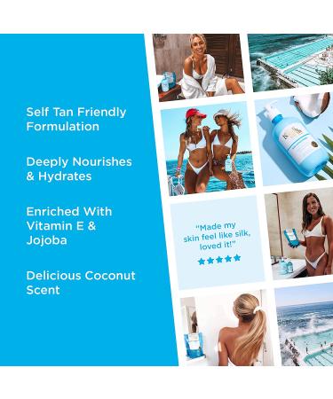 Bondi Sands Coconut Body Moisturizer | pH Balanced Formula for Tan Prolongation and Nourishment | Vitamin E + Jojoba for Hydration | 17 Oz/500 mL - Buy Online on GoSupps.com