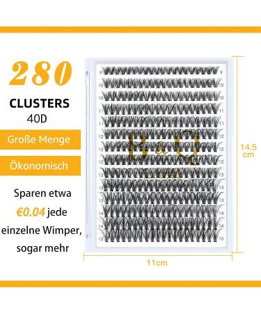 280 PC Individual Eyelashes - 40D-0.07C Mix for Beginners | Volume B&C Lash Clusters | Eyelash Extensions - Buy Online on GoSupps.com