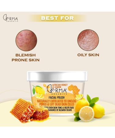 Derma Organics-African Honey & Lemon Facial Polish (3.5oz/100gm) Face Exfoliator to Revitalize your Skin Scrub Improves Deep Pore Penetration Dark Spots and Sun Damage Treatment For All Skin Types 3.53 Ounce (Pack of 1) - Buy Online on GoSupps.com