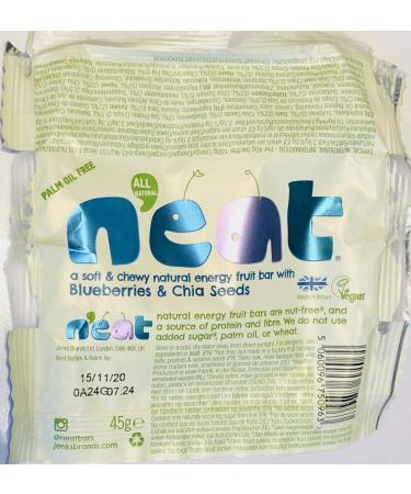 Blueberry & Chia Seeds Energy Bar 16x45g, Vegan & Palm Oil Free - 16 Count - Buy Online on GoSupps.com