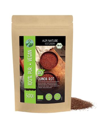 Bio quinoa red (500g) red quinoa organic from controlled organic cultivation gluten -free lactose -free laboratory test vegan 100% natural without additives 500 g (1 Pack) - Buy Online on GoSupps.com