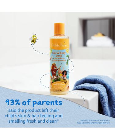 Childs Farm Kids Hair & Body Wash 250ml | Watermelon & Organic Pineapple | Gentle Cleansing for Dry, Sensitive & Eczema-prone Skin - Buy Online on GoSupps.com