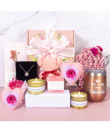Birthday Gifts for Women Relaxing Spa Gift Box Basket for Her Pampering Gifts Thank You Gifts for Girls Mom Wife Sister Best Friend Unique Happy Birthday Bath Set Gift Ideas