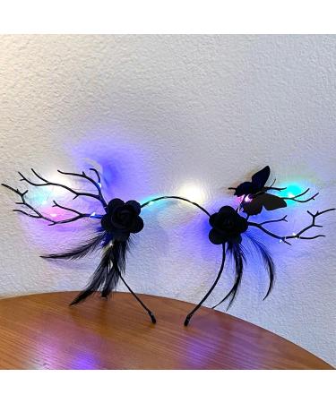 amangul Halloween Headband DarkSeries Antler Hairband Cosplay Costume Luminous Headpiece for Women Kids Festival Party Props(Style2) - Buy Online on GoSupps.com