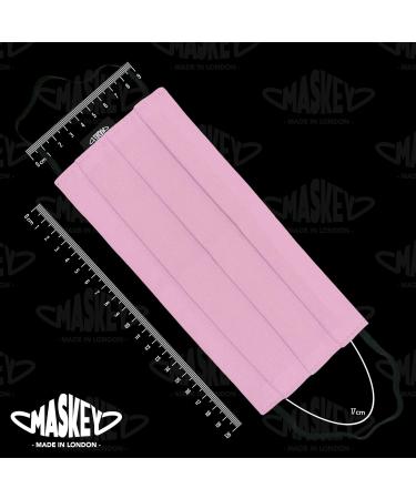 MASKEY Pink Washable Reusable Face Mask | 3 Layers Blended Cotton | Unisex & Stylish | Made in London UK | Lasts 100+ Washes - Buy Online on GoSupps.com