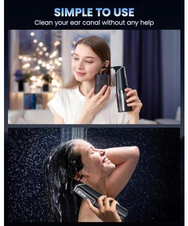 ONLYCARE Electric Ear Wax Removal Kit - 3 Pressure Modes LED Display Water Powered Ear Cleaner with 6 Reusable Tips - Black | International Shipping Available - Buy Online on GoSupps.com