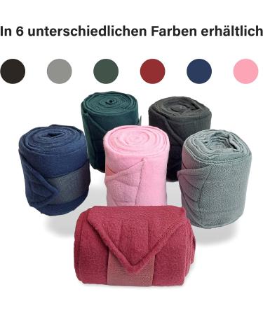 Fleece Horse Bandages with Velcro Fastener - 4 Set in Bordeaux with Storage Bag | Ideal for Pony Care - Buy Online on GoSupps.com