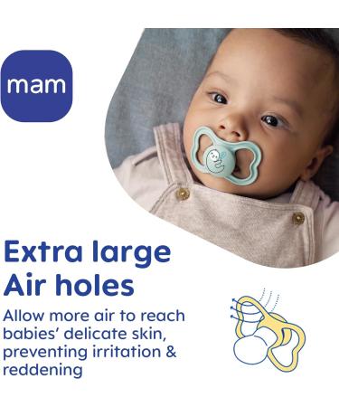 MAM Air Soothers 6+ Months (Pack of 2) Baby Soothers with Sterilisable Travel Case Baby Essentials Pink (Designs May Vary) Pink 1 6+ M Soother - Buy Online on GoSupps.com
