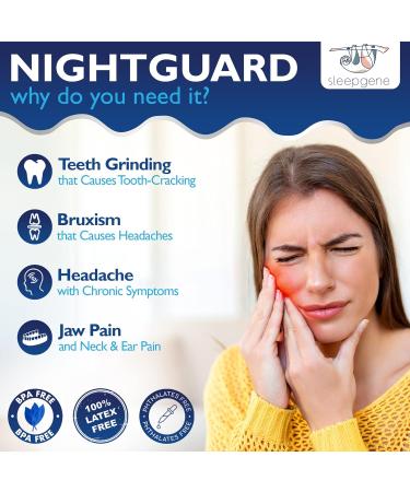 Sleepgene Dental Night Guard - BPA-Free Moldable Mouth Guard for Teeth Grinding - Promotes Deep Sleep - Includes Hygienic Storage Case (Small) - Buy Online on GoSupps.com