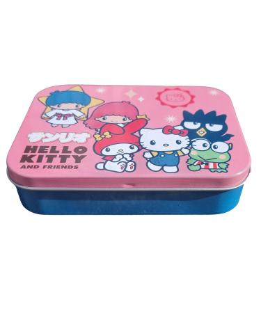Hello Kitty Children's Paving licensed product - 6 pieces - metal box - 24 plaster - beautiful design plaster storage box for children - Suitable for backpack - Hello Kitty Friends 6 pieces