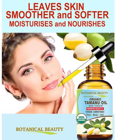Botanical Beauty Organic TAMANU OIL 100% Pure Natural VIRGIN UNREFINED Cold-Pressed Carrier Oil 2 Fl oz 60 ml for Face Skin Body Hair Lip Nails. Rich in Vitamin E Vitamin C - Buy Online on GoSupps.com
