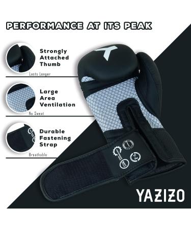 Yazizo Boxing Gloves Sparring & Muay Thai Mitts - Black/White 12oz - Buy Online on GoSupps.com
