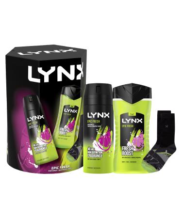 Unbranded LYNX Epic Fresh Duo & Socks Gift Set bodywash & bodyspray perfect for his daily routine 2 piece