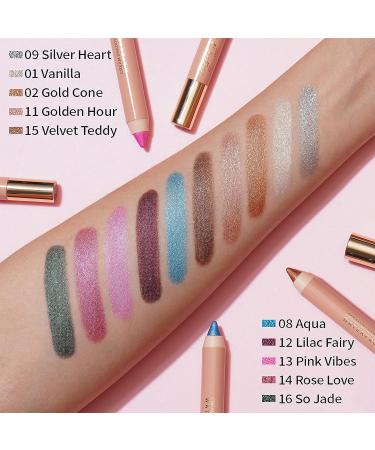 Oulac Silver Glitter Eyeshadow Pencil - Waterproof, Long Lasting & Vegan | Shimmering Glitter Finish | 3.8g (09) Silver Heart - Buy Online on GoSupps.com