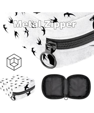 Muooum Menstrual Artery Bag - Zipper Women's Bandage Bag for Tampons - Black Swallow Pattern - Stylish & Practical Collection - Buy Online on GoSupps.com