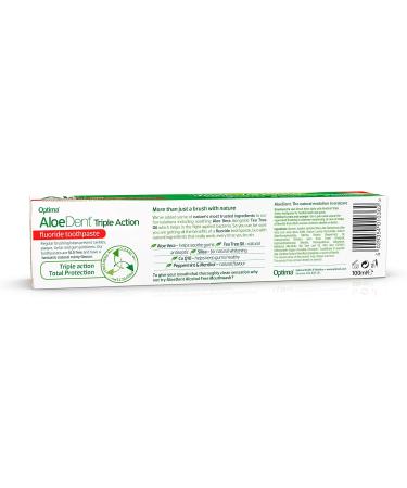 AloeDent Triple Action Aloe Vera Toothpaste 100ml | Fluoride-Free | Natural Dental Care for Fresh Breath & Whiter Teeth - Buy Internationally - Buy Online on GoSupps.com