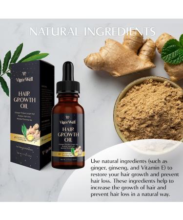 Ginger Hair Growth Serum | Prevent Hair Loss, Promote Thicker & Longer Hair | 1.7 Oz Bottle - Buy Online on GoSupps.com