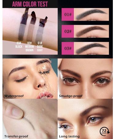 10 Pcs Waterproof Brow Gel Thickening Tinted Eyebrow Gel Eyebrows Filler Gel Long-Lasting Eyebrow Makeup for Women -02#Medium Brown 02# Medium Brown - Buy Online on GoSupps.com