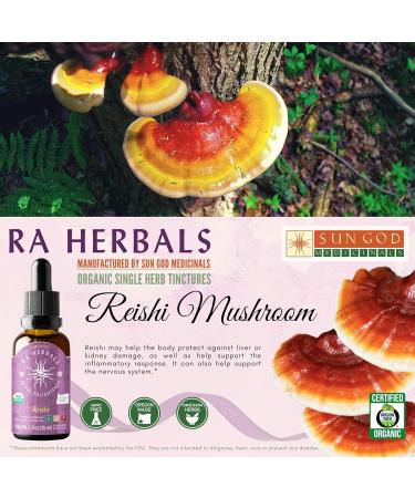 Sun God Medicinals Ra Herbals Organic Reishi Liquid Extract - Immune System Support - 1 fl oz - Buy Online on GoSupps.com