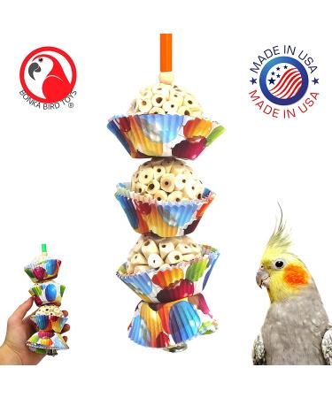 Bonka Bird Toys Colorful Shreddable Cake for Parrots, Cockatiels, African Greys and More - Buy Online on GoSupps.com