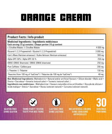 Revolution Nutrition Uprising Hero Citrulline Malate 2:1 DMAE Lion's Mane Caffeine For Men & Women 450g 30 Servings Orange Cream Orange Cream 450g - Buy Online on GoSupps.com