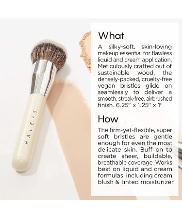 Haleys Brilliant Kabuki Brush - Soft Streak-Free Blending for Liquid, Cream, Skincare & Powder | Vegan & Cruelty-Free - Buy Online on GoSupps.com